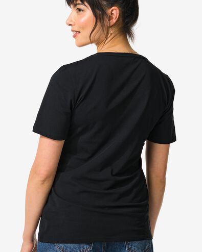 t-shirt femme noir noir - 1000004632 - HEMA