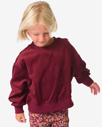 kinder sweater rib kort model  wijnrood - 30821546WINERED - HEMA