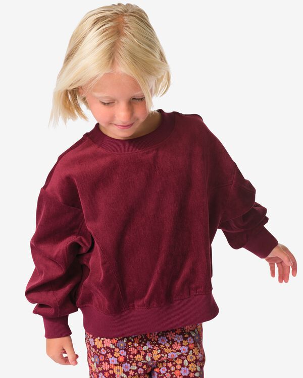 Kinderpulli gerippt, kurzes Modell  weinrot - 30821546WINERED - HEMA