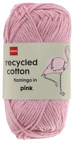 fil à tricoter et à crocheter en coton recyclé 85m rose rose - 1000028225 - HEMA