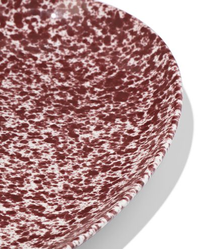 serveerschaal 21 x 32 x 2cm Trend aardewerk bordeauxrood spikkel - 9650363 - HEMA