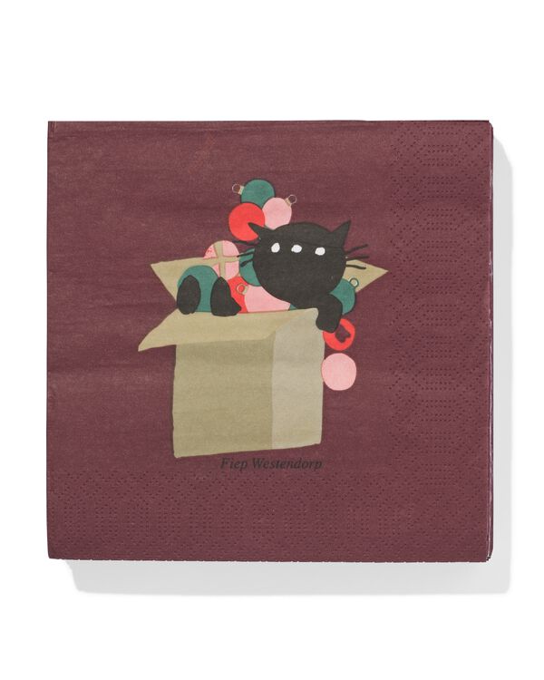 serviettes de table Takkie 33 x 33 en papier - 20 pi&egrave;ces - 25600196 - HEMA