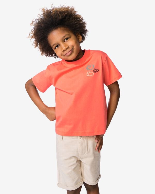 kinder T-shirt dieren koraal koraal - 30717803CORAL - HEMA