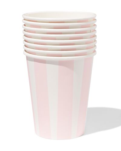 Becher 250 ml Pappe gestreift &ndash; 8 St&uuml;ck - 14250368 - HEMA