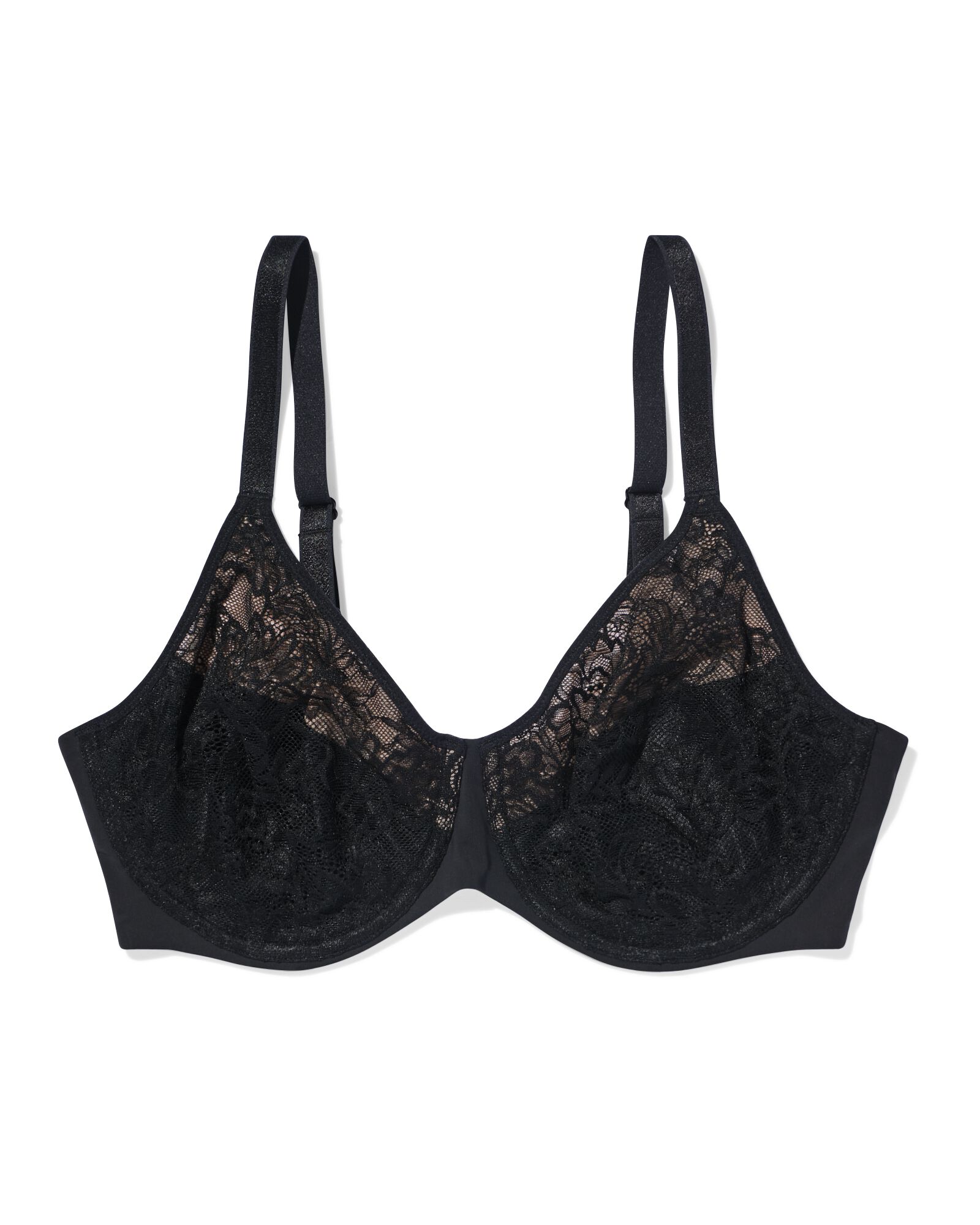 niet voorgevormde kanten bh met beugel  zwart zwart - 21805850BLACK - HEMA
