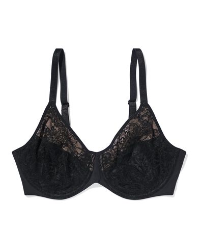 niet voorgevormde kanten bh met beugel  zwart zwart - 21805850BLACK - HEMA