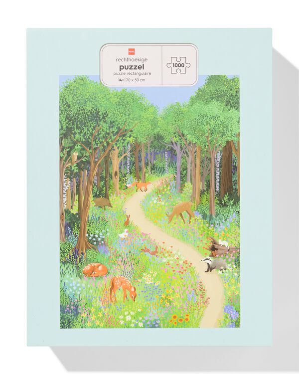 legpuzzel 70x50cm 1000 stukjes boswandeling met dieren - 61160259 - HEMA