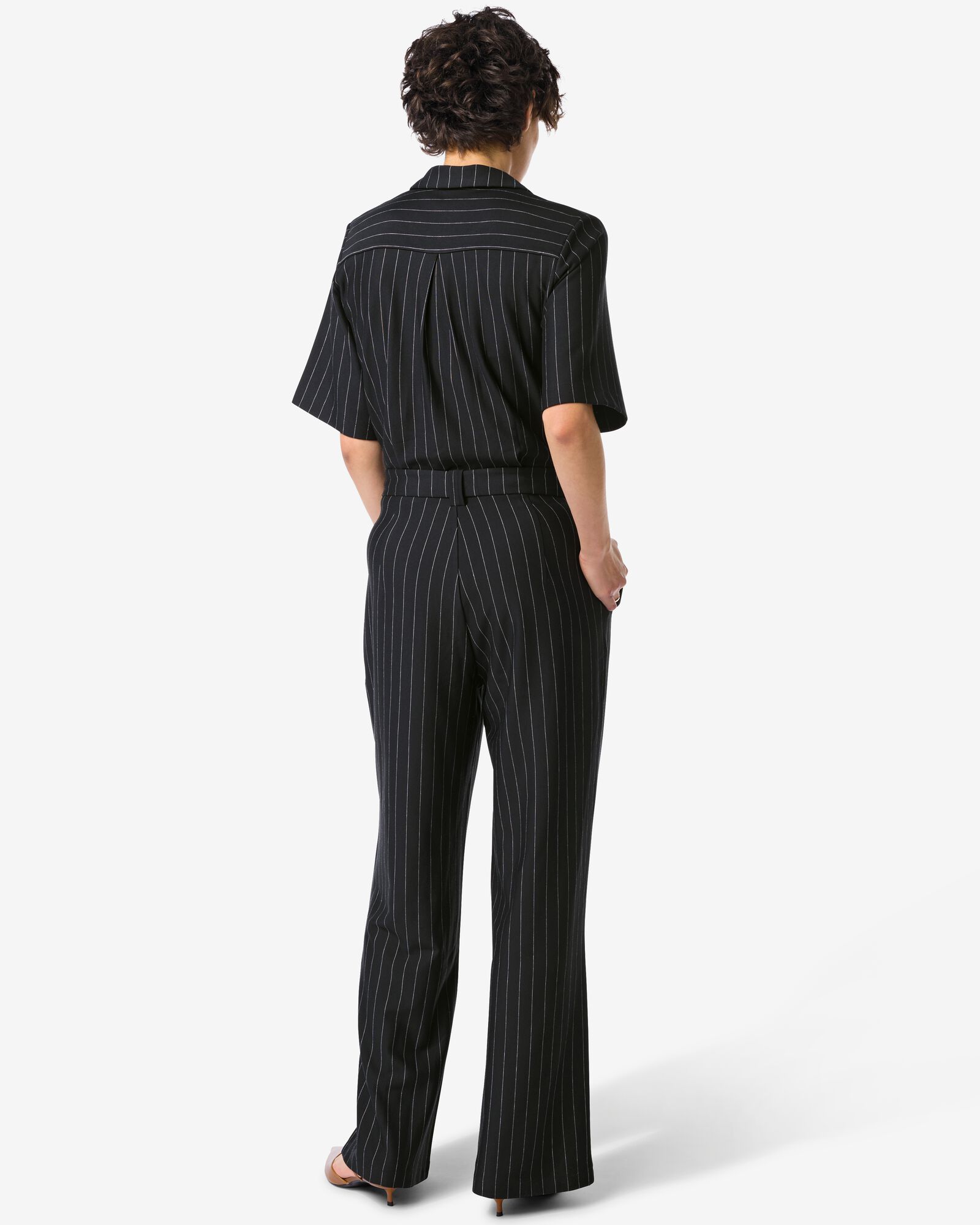 damesjumpsuit Eva jersey strepen zwart/wit zwart/wit - 36206550BLACKWHITE - HEMA