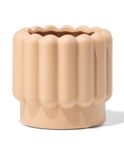Blumentopf ⌀ 13 x 12,5 cm, Keramik, gerippt, Braun - 13325016 - HEMA