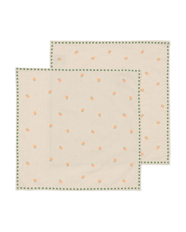 servet 45x45cm katoen fruit - 2 stuks - 41800279 - HEMA