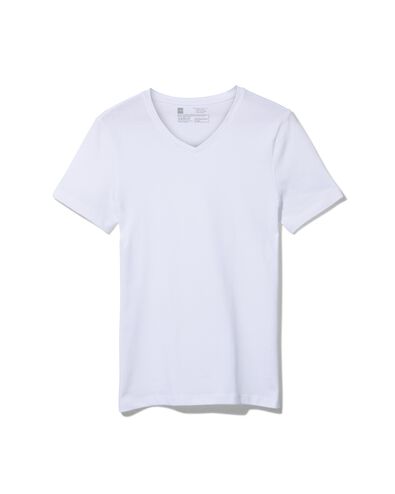 2er-Pack Herren-T-Shirts, Regular Fit, V-Ausschnitt weiß XL - 34277046 - HEMA