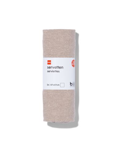 servetten beige met glitters chambray katoen 47x47 - 2 stuks - 5300298 - HEMA