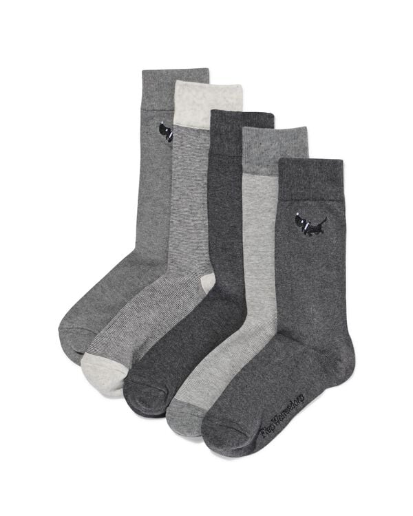 chaussettes homme Takkie - 5 paires gris chin&eacute; gris chin&eacute; - 4150520GREYMELANGE - HEMA