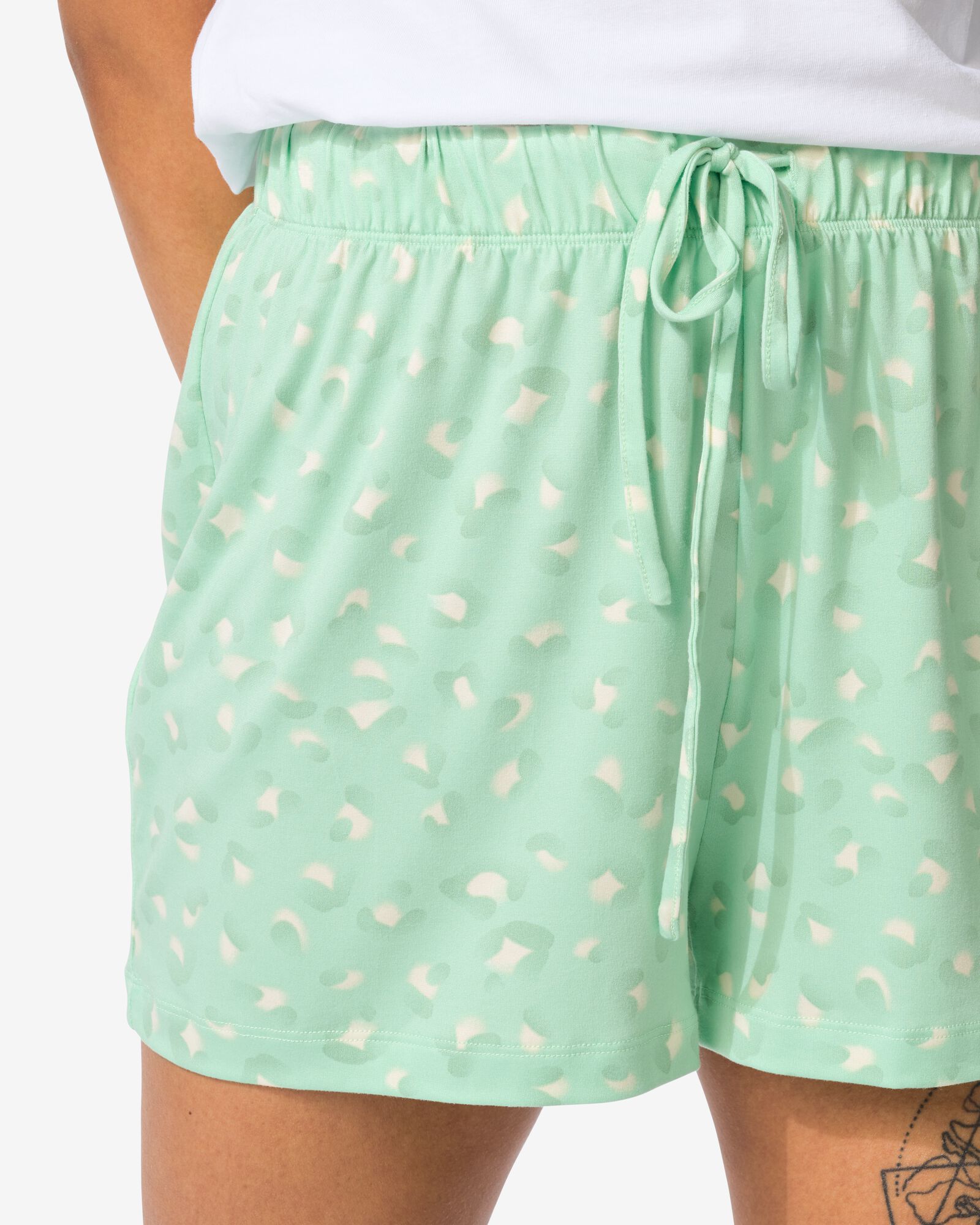 pyjacourt femme microfibre l&eacute;opard vert - 23410435GREEN - HEMA