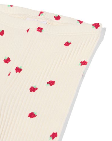 legging &eacute;volutif nouveau-n&eacute; c&ocirc;tel&eacute; fraise &eacute;cru &eacute;cru - 33444320ECRU - HEMA