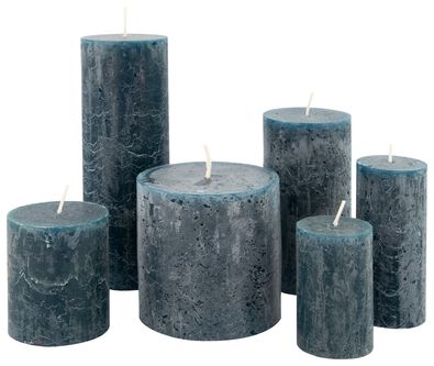 rustieke kaarsen 7 x 13 cm donkergroen 7 x 13 - 13501867 - HEMA