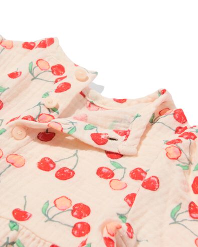 robe b&eacute;b&eacute; mousseline cerises &eacute;cru &eacute;cru - 33066770ECRU - HEMA