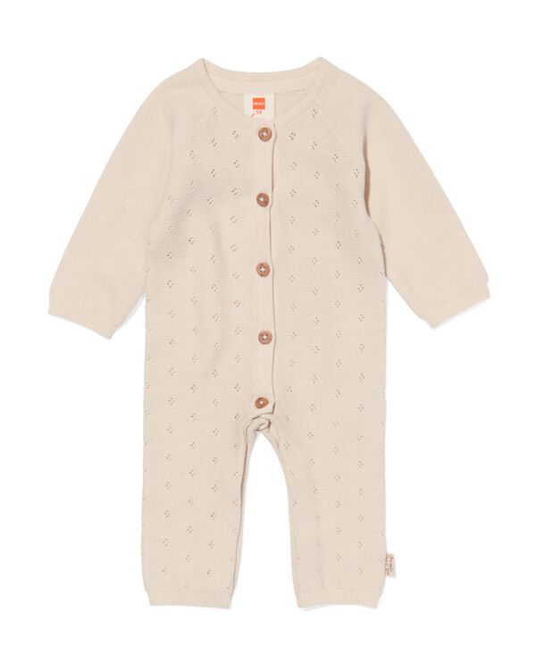 newborn jumpsuit ajour ecru ecru - 1000032582 - HEMA