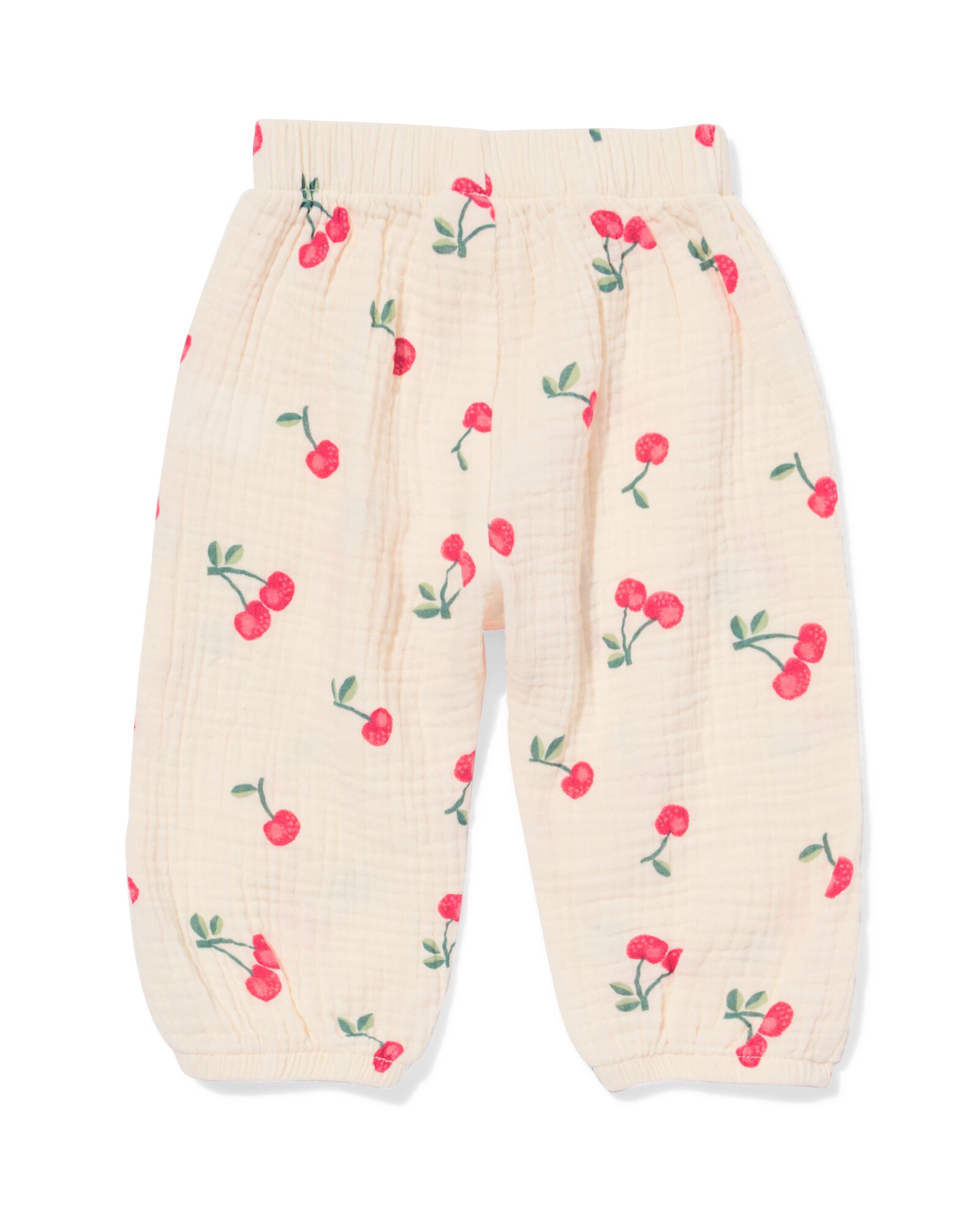 pantalon nouveau-n&eacute; mousseline cerises &eacute;cru - 33419620ECRU - HEMA