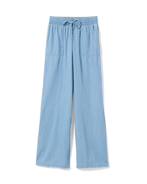 Damenhose Lila, Wide Leg, Tencel mittelblau mittelblau - 36249485MIDBLUE - HEMA