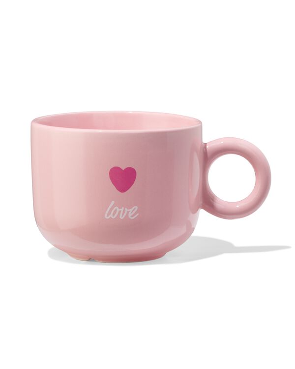 tasse 480 ml c&eacute;ramique c&oelig;urs "love" rose - 61100278 - HEMA