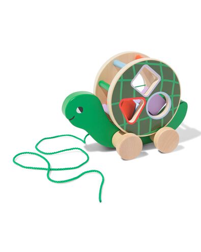 jouet tortue avec son 22x15,5x10cm bois - 15100230 - HEMA