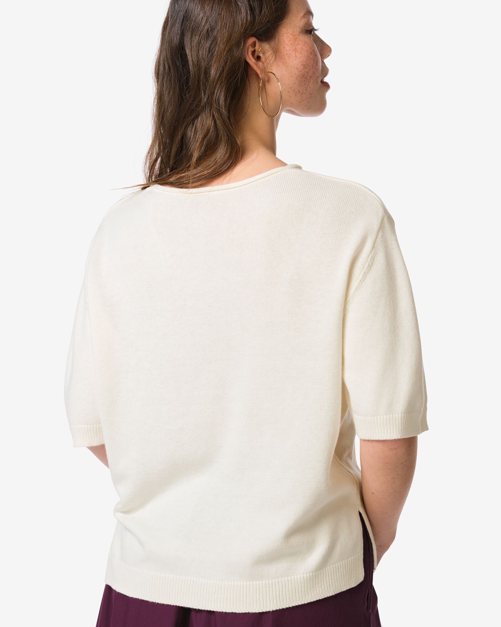 pull femme Gael maille fine blanc blanc - 36207770WHITE - HEMA