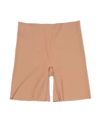 damesbikershort hoge taille medium corrigerend elastaan platte naden lichtbruin lichtbruin - 21500373LIGHTBROWN - HEMA