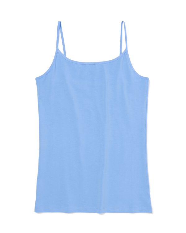 d&eacute;bardeur femme coton bretelles spaghetti bleu bleu - 19608540BLUE - HEMA
