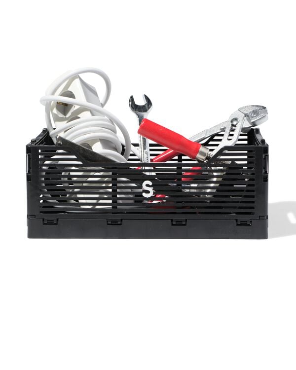 klapkrat letterbord recycled S zwart zwart S  20 x 30 x 11,5 - 39811074 - HEMA