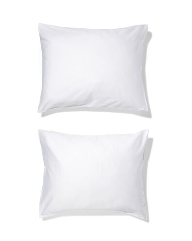 taies d'oreiller 60x70cm en percale de coton h&ocirc;tel blanc - 2 pi&egrave;ces - 5180047 - HEMA