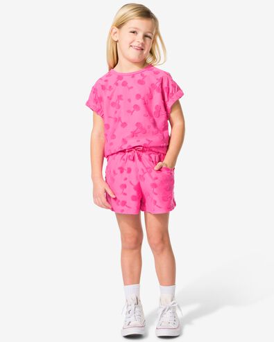 kinder sweatshort badstof fruit roze - 30865546PINK - HEMA