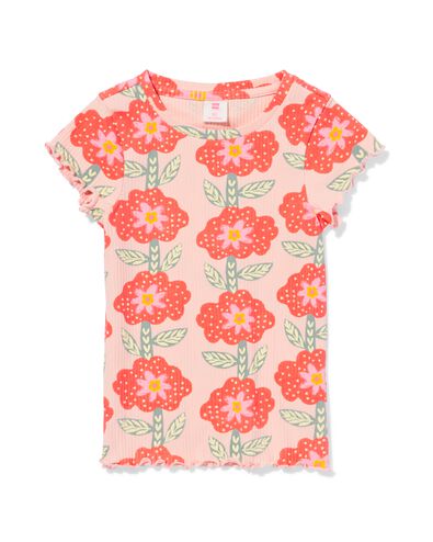t-shirt enfant jersey fleurs rose p&acirc;le rose p&acirc;le - 30866409LIGHTPINK - HEMA