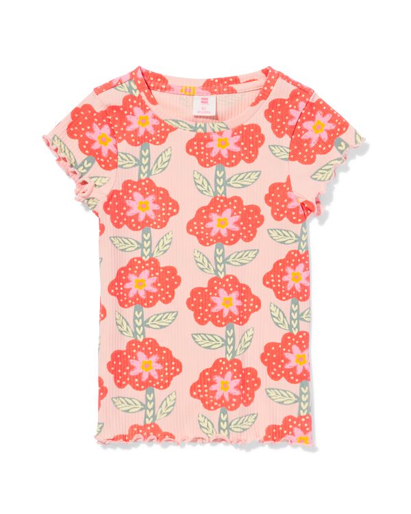 kinder T-shirt jersey bloemen lichtroze lichtroze - 30866409LIGHTPINK - HEMA