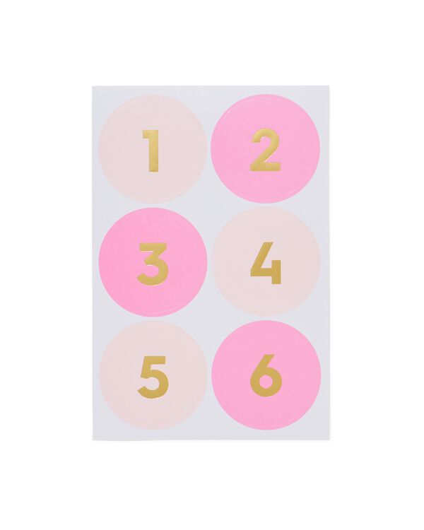 autocollants chiffres roses - 5 pi&egrave;ces - 14700638 - HEMA