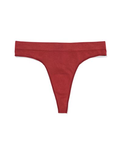 damesstring naadloos micro donkerrood - 19601634DARKRED - HEMA