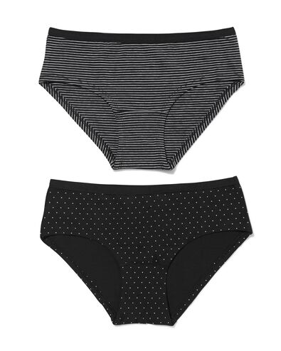 Damen-Hipster aus Baumwolle &ndash; 2 St&uuml;ck schwarz/wei&szlig; schwarz/wei&szlig; - 19660900BLACKWHITE - HEMA