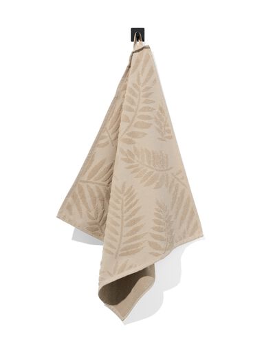 keukendoek 50x50 katoen bladeren beige - 5420082 - HEMA
