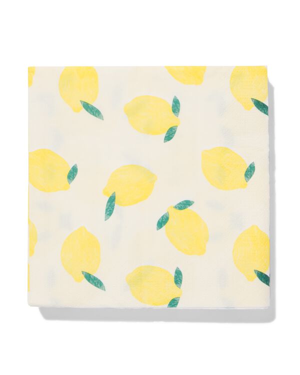 serviettes 33 x 33 cm papier citron - 20 pi&egrave;ces - 14250376 - HEMA