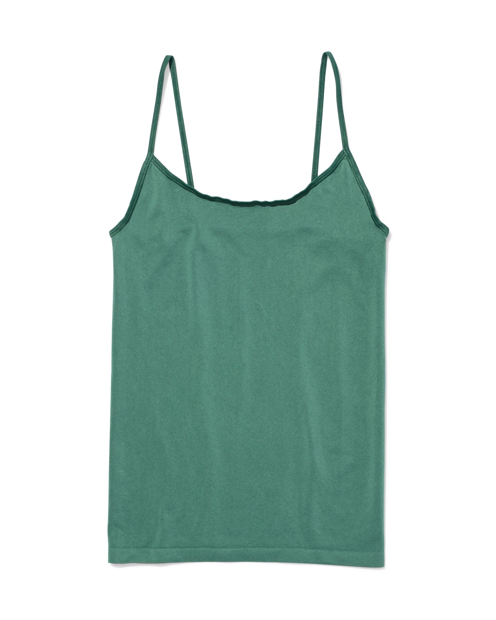 Nahtloses Damenhemd aus Mikrofaser mit Spaghettitr&auml;gern dunkelgr&uuml;n - 19620773DARKGREEN - HEMA