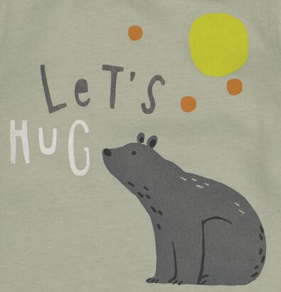 t-shirt bébé ‘let’s hug’ vert - 1000020900 - HEMA