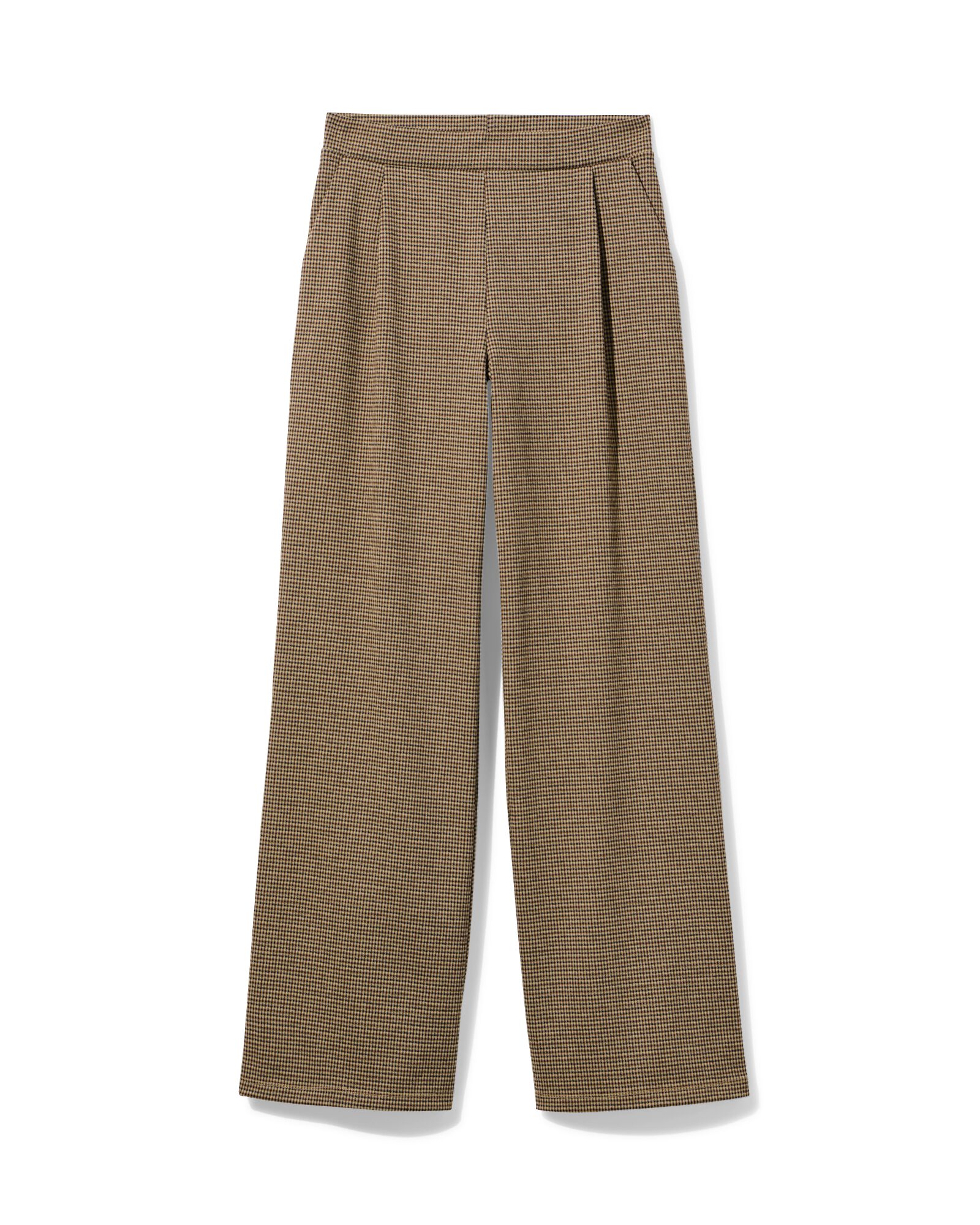 pantalon pour femme Willa jambes larges &agrave; carreaux marron - 36204760BROWN - HEMA