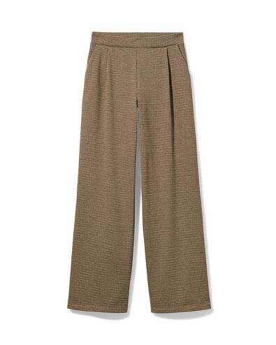 pantalon pour femme Willa jambes larges &agrave; carreaux marron - 36204760BROWN - HEMA