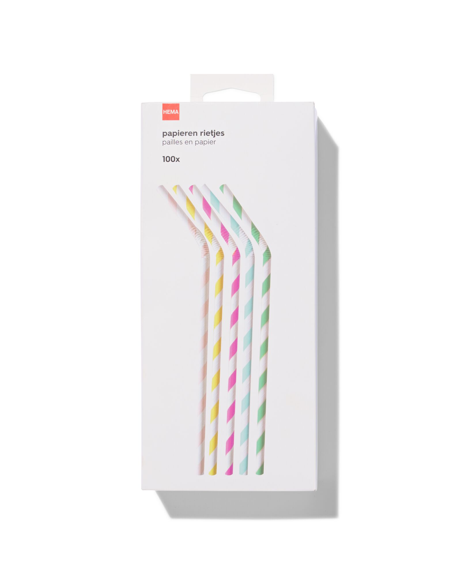 pailles en papier rayées - lot de 100  - 14250087 - HEMA