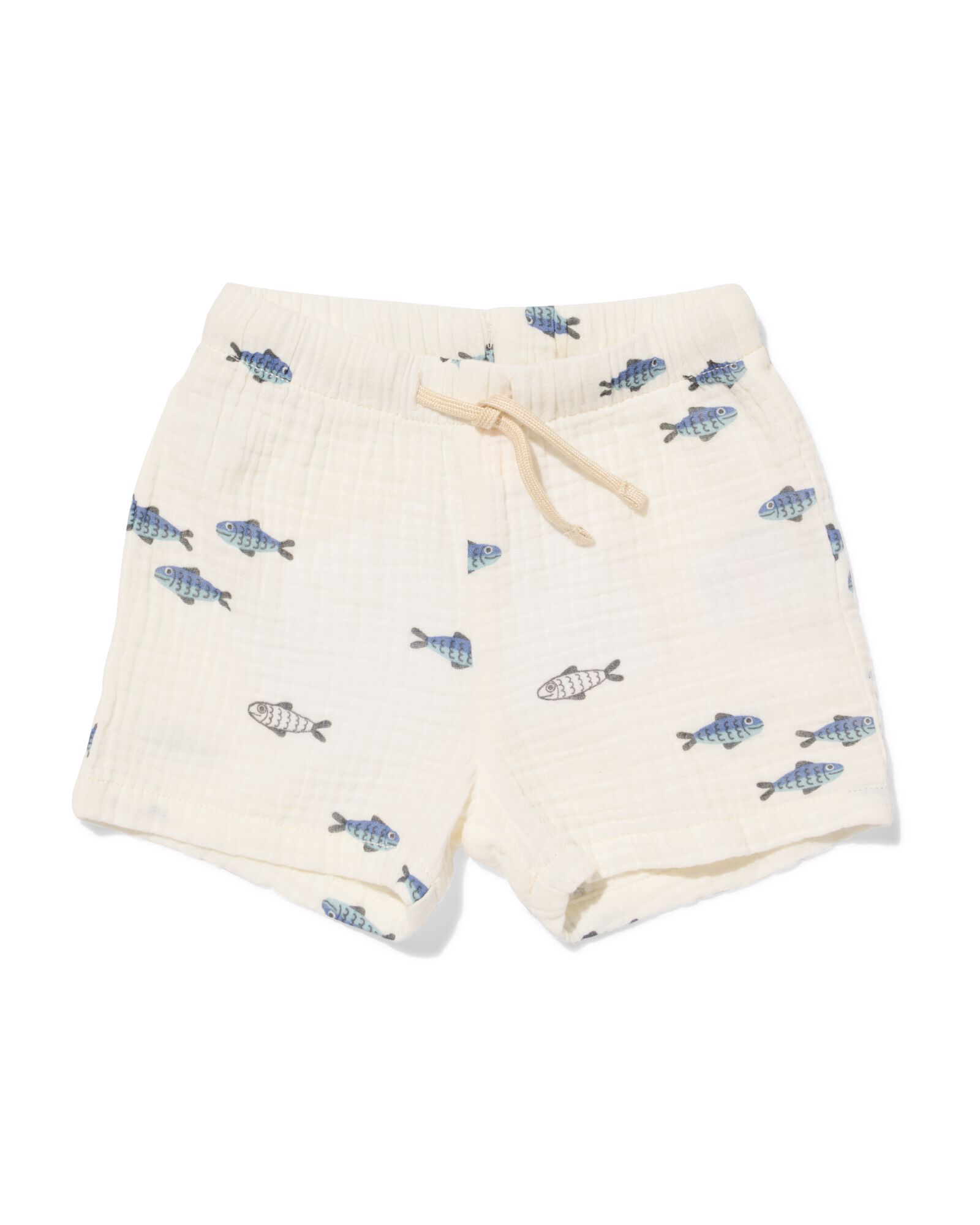 newborn short comfy fit mousseline dieren gebroken wit gebroken wit - 33455120OFFWHITE - HEMA