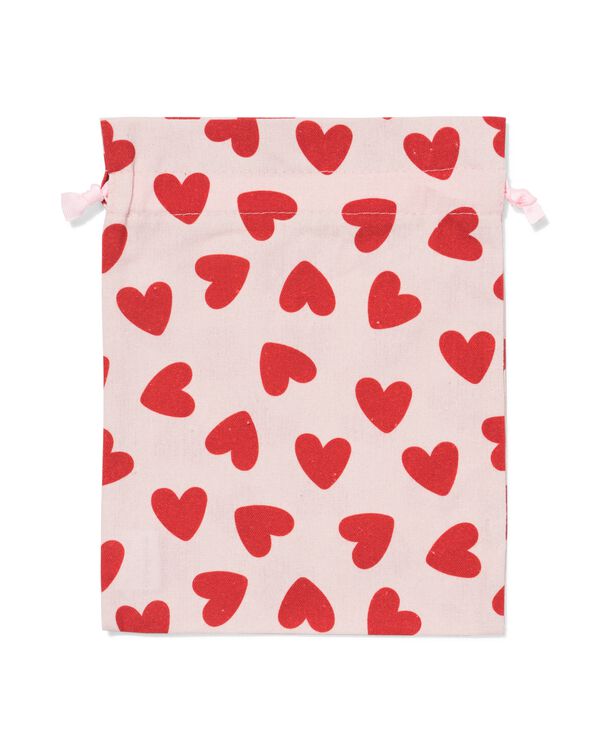 petit sac cadeau M tissu c&oelig;ur - 14700598 - HEMA