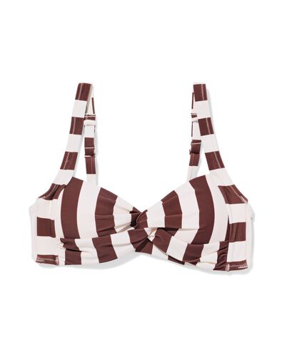 damesbikinitop Anette blokstrepen bruin - 22360470BROWN - HEMA