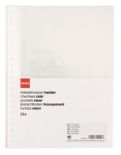 25 pochettes perfor&eacute;es - 14890039 - HEMA