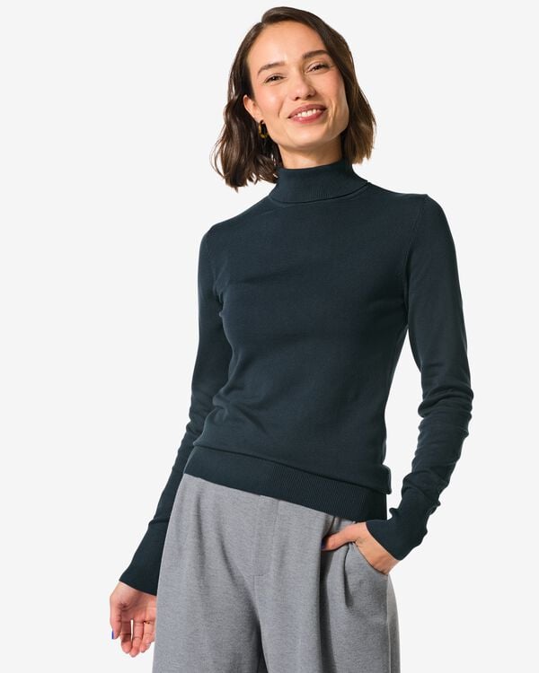 pull col roulé Lois femme bleu bleu - 36302840BLUE - HEMA