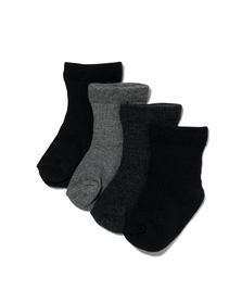 4 paires de chaussettes bébé côtelées gris gris - 1000023524 - HEMA